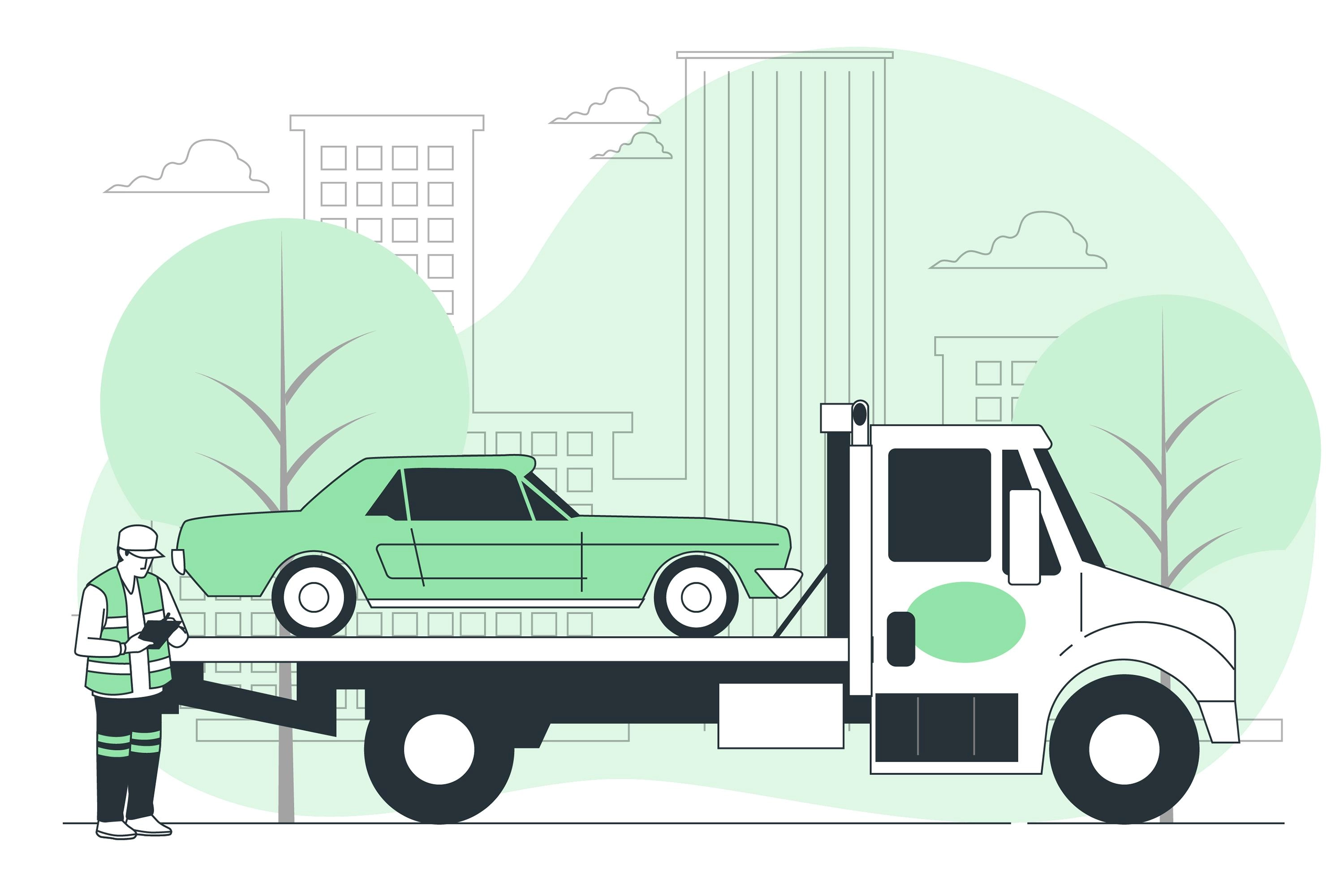 Green Tow Truck