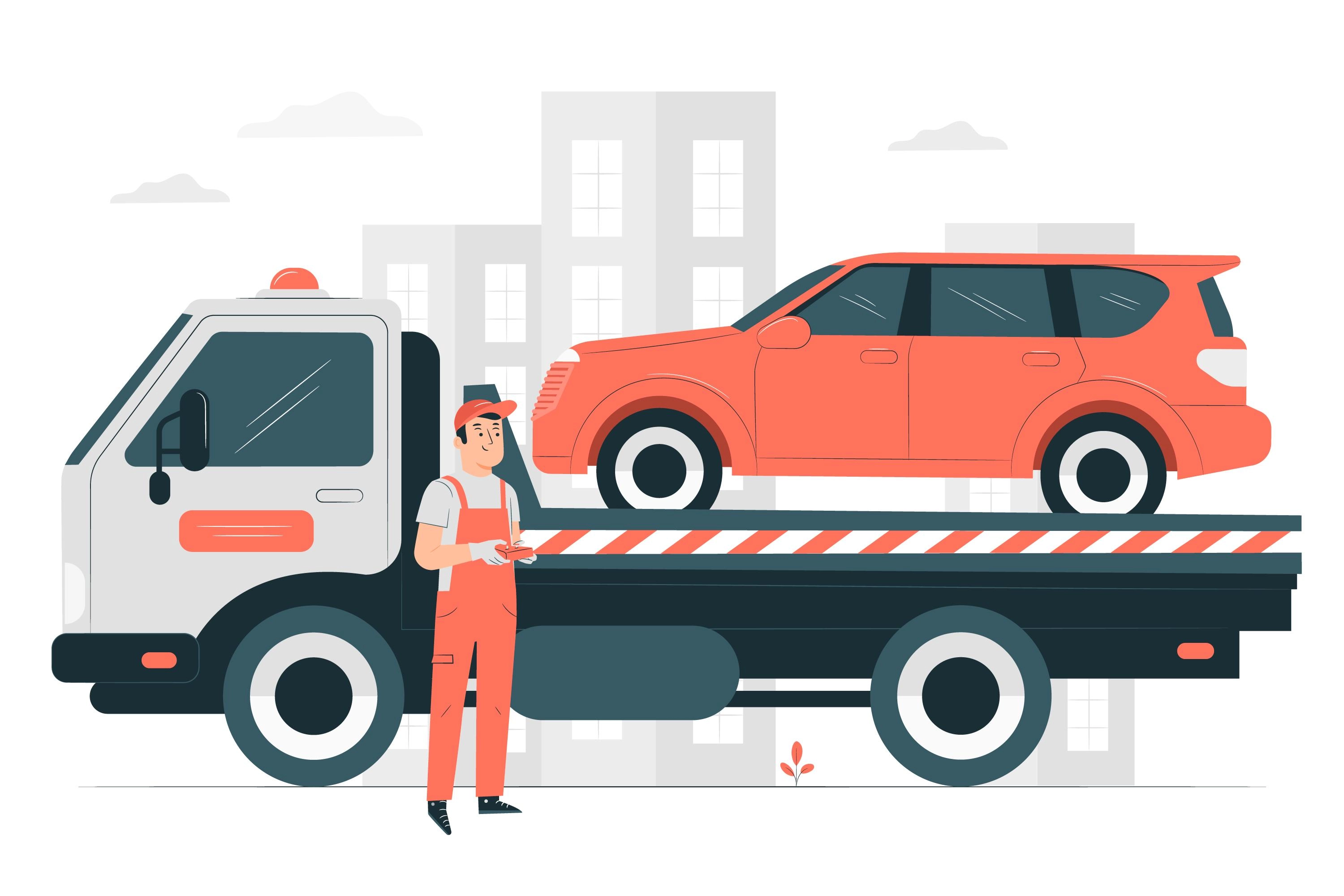 Orange Tow Truck